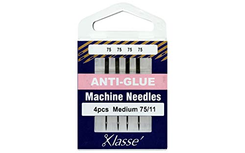 Klasse Needles Klasse Anti Glue 75/11 4 Needles Bundle of 5, Silver