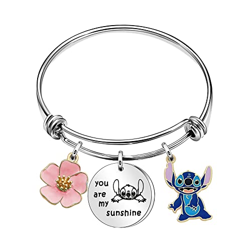 JQFEN You Are My Sunshine Stitch Gifts Stitch Necklace for Girls Stitch Lovers Necklace Jewelry Gift for Women Girlfriend Wife Valentines Christmas Gifts (Sunshine)