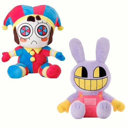 XUDOWEUK 2 Pcs The Amazing Digital Circus Plush Toys,11.8 inch Pomni Plushies Toy for TV Fans Gift,Soft Cotton Cute Stuffed Figure Doll for Kids Adults,Birthday Christmas Choice for Boys Girls