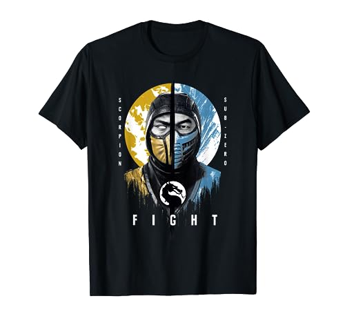 Mortal Kombat Klassic Scorpion Vs Sub-Zero Fight Portrait T-Shirt