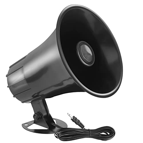 All-Weather Mono Trumpet Horn Speaker - 5” Portable PA Speaker with 8 Ohms Impedance & 25 Watts Peak Power - 180 Degree Swiveling Adjustable Bracket for Easy Maneuverability - Pyle PSP8