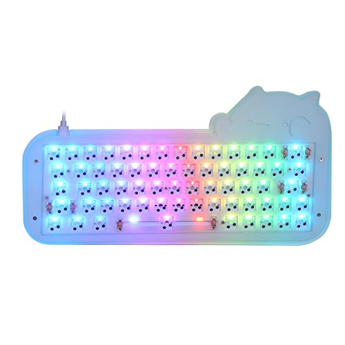 EPOMAKER Mini Cat 64 60% Wired Keyboard Kit, Hot Swappable RGB Mechanical Gaming Keyboard Kit with Refinedly Tuned Stabilizers, VIA Programmable, Stacked Acrylic Case, RGB Backlit, NKRO