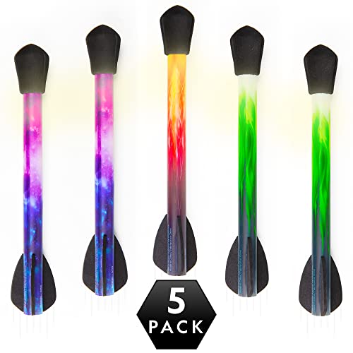 NATIONAL GEOGRAPHIC Air Rocket Toy Refill – Ultimate LED Rocket Collection with 5 Light-Up Air Rockets, Compatible with All Stomp and Launch Air Powered Rocket Launcher Sets