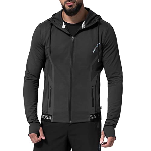 Hayabusa Men's Zip-Up Performance Hoodie - Black, Large