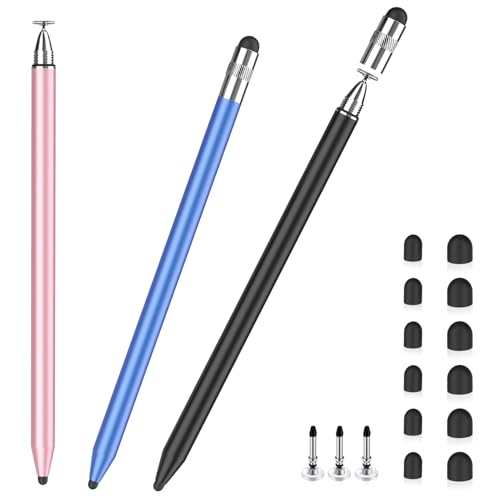 Stylus Pens for Touch Screens, StylusLink 3 in 1 Stylus High Sensitivity & Universal Stylus Pencil for iPad iPhone Apple, Stylus Pen for Android Phone Samsung Tablets Chromebook Touch Screen Devices