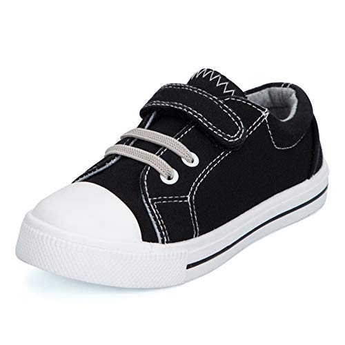 K KomForme Toddler Shoes Boys Girls, Toddler Canvas Sneakers Size 4-13 Size 7 A-Black