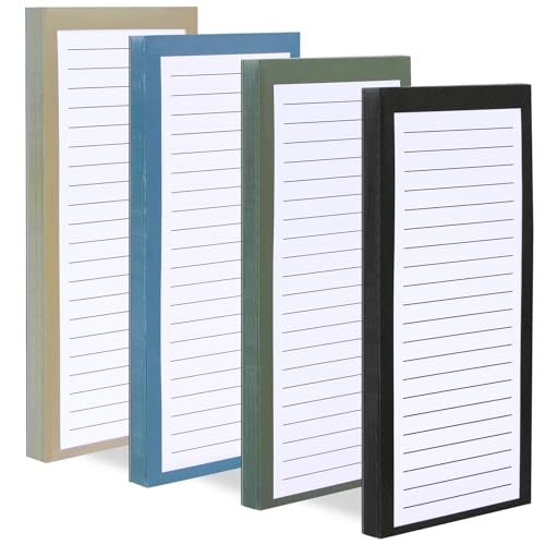 4 Pack Magnetic Notepads for Refrigerator，200 Sheets Grocery List Large Magnet Pad for Fridge,Full Magnet Back Design Magnetic Memo Pads for Grocery List, Shopping List, to-Do List