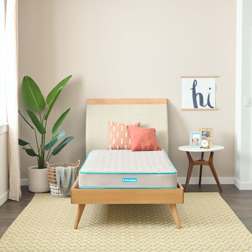 Linenspa 6 Inch Mattress - Firm Feel - Bonnell Spring with Foam Layer - Mattress in a Box - Youth or Kids Bed - Guest Bedroom - Durable and Breathable Support - Affordable - Twin Size