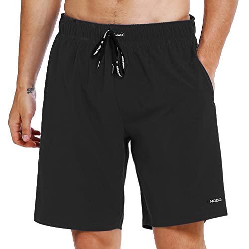HOdo Mens Swim Trunks 9' Quick Dry Swim Shorts Bathing Suit (Large, Black)