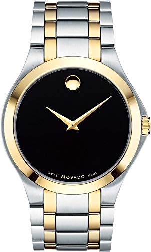 Movado Collection Black Dial Two-Tone Mens Watch 0606896