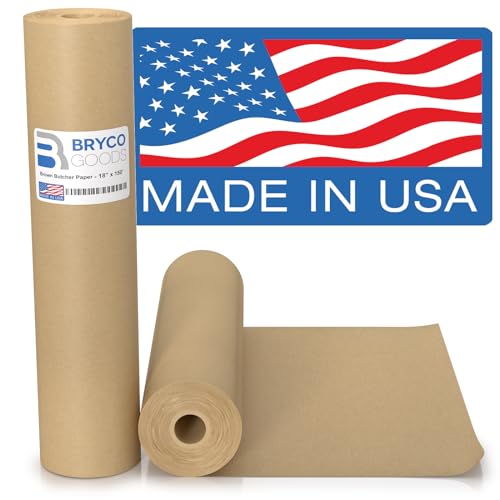 Brown Butcher Paper - 18' x 150' - Butcher Paper Roll for Wrapping & Smoking Meat - Unwaxed, Unbleached, Durable Food Grade Brown Paper Roll - Brown Kraft Paper Roll for BBQ & Grill
