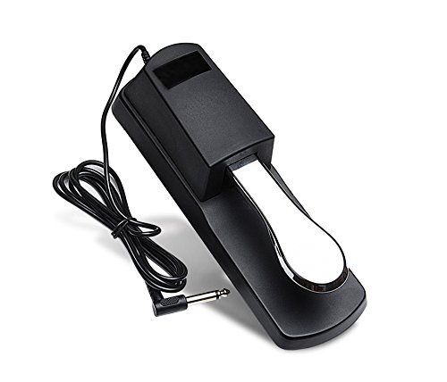 MaxLLTo Piano-Style Sustain Foot Pedal For Yamaha Dgx-200 Dgx-202 Dgx-205 Dgx-300 Dgx-305 Dgx-500 Dgx-505 Dgx-520 Dgx-530 Dgx-620 Dgx-630, Silver
