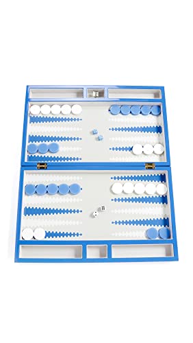 Jonathan Adler Ripple Backgammon Set, Blue/Grey/White, One Size