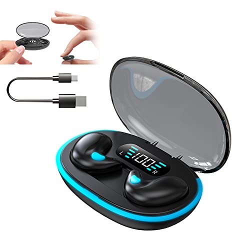 Invisible Sleep Wireless Earphone Ipx5 Waterproof, Wireless Earbuds Bluetooth Headphones 5.3 Headphones Wireless Earbuds, U-shaped Over Ear Earphones for Sports Running Workout Gaming (Glowing Black)
