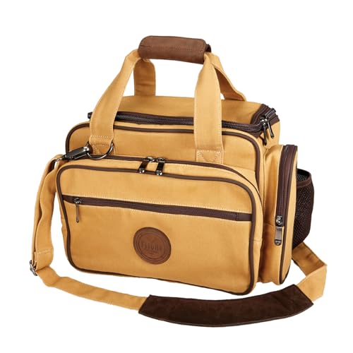 Flight Outfitters Unisex Bush Pilot Sturdy Canvas & Leather Plane Travel Duffle Flight Bag w/Padded Shoulder Strap & Pockets