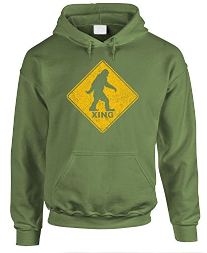 Guacamole BIGFOOT CROSSING - sasquatch squatchin' gag - Mens Hoodie, M, Military
