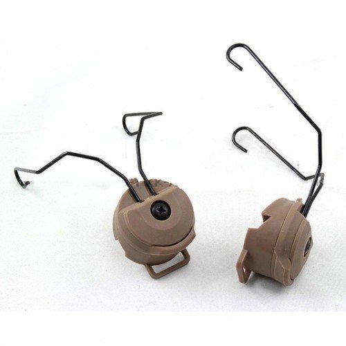 DLP Tactical Helmet ARC Rail Adaptor Set for MSA Sordin Headsets (Tan)