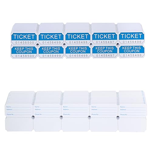 500 L LIKED Raffle Tickets,Blue (4 Color Selection),Tickets for Raffles, Auctions, Sweepstakes, Events&Ticketing, Drawings, Class Reward
