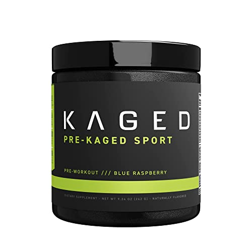 Kaged Athletic Sport Pre Workout Powder | Blue Razz | Energy Supplement for Endurance | Cardio, Weightlifting Sports Drink | 20 Servings