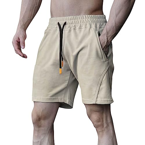 2024 Shorts for Men Shorts for Women Trendy Athletic Athletic Shorts for Women with Pockets Women's Athletic Pants Tall Sweat Pants for Womens 3 Pack Cotton Independence Day(Beige,M)