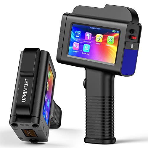 UPRINTJET Handheld Inkjet Printer B35 Print Height 0.098-1' Handheld Printer for Variable Data QRCode Barcode Logo Date Number Label Inkjet Printer with Solvent Quick Dry Ink for Almost Any Surfaces