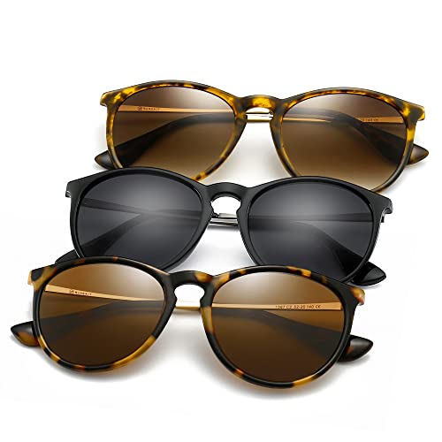 SUNGAIT Vintage Round Sunglasses for Women Men Classic Retro Designer Style