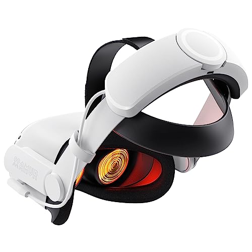 AMVR Battery Pack Head Strap for Oculus Quest 2 - Elite Strap With 6000mAh Batteries for Meta Quest2 Headset, Adjustable Band Relieve Squeeze,Foldable Frame With Fast Charging, Extend 5H Playtime