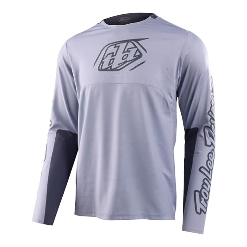 Troy Lee Designs Long Sleeve Sprint Adult Mountain Bike BMX Jerseys, Icon Cement, Large