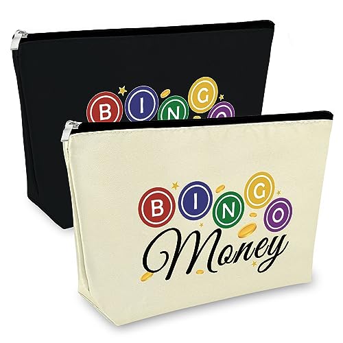 Bingo Game Gifts Makeup Bag Birthday Bingo Lover Gifts Bingo Player Gifts for Women Cosmetic Bag Gifts for Casino Lovers Women Gambling Gift for Girls 2PCS Cosmetic Travel Bag Christmas Birthday Gift