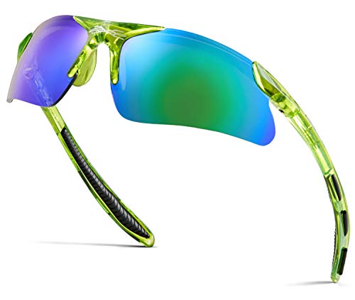 X LOOP Kids Sports Sunglasses for Boys Girls Children Age 3-10 - Half Frame UV400 Baseball Cycling Softball Glasses