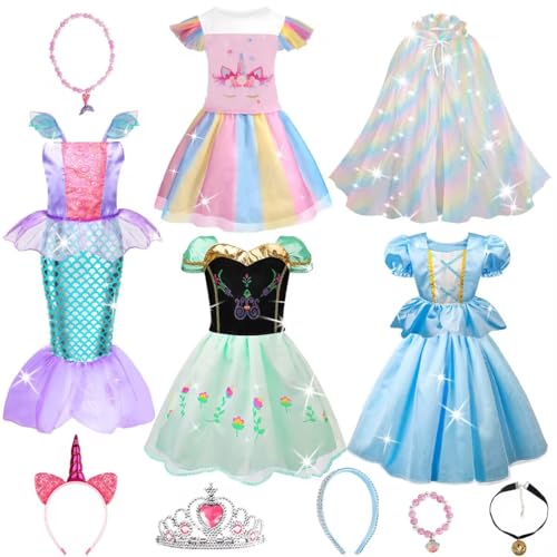 Meland Princess Dress up - Dress up Clothes for Toddler Girl - Princess Costume Toy Gift Girl 3-8 Year for Birthday Christmas