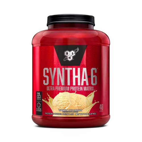 BSN SYNTHA-6 Whey Protein Powder with Micellar Casein, Milk Protein Isolate Powder, Vanilla Ice Cream, 48 Servings (Packaging May Vary)