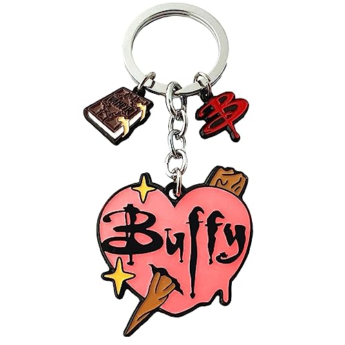 PIEINA Buffy Vampire Slayer Keychain Anime Cosplay Jewelry Cartoons Metal Horror Keychain Gifts for Men Woman