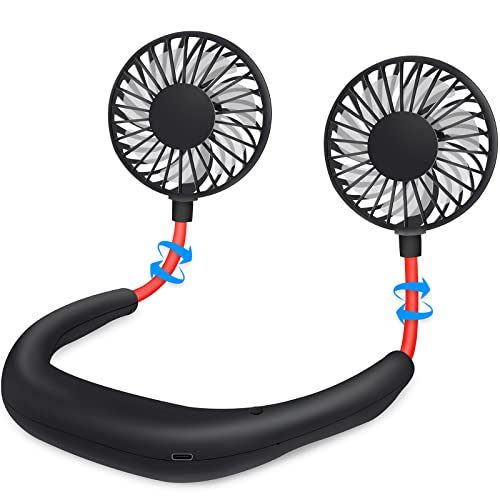 SZ-JIAHAIYU Neck Fan Portable Face Fan Personal USB Hands-Free Mini Wearable Sports Handheld Cooling Small New Fans Around Your Neck for Travel Office Room Household Outdoor, 300*190