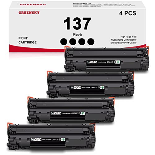 GREENSKY Compatible Toner Cartridge Replacement for Canon 137 CRG137 ImageClass LBP151dw D570 MF211 MF212w MF216n MF217w MF227dw MF229dw MF232w MF236n MF242dw MF244dw MF247dw Printer(Black, 4-Pack)