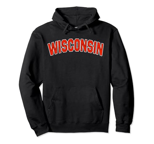 Retro Vintage Wisconsin State Wisconsin Varsity Pullover Hoodie