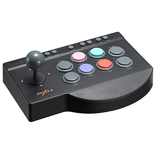 PXN-0082 Fight Stick Joystick Arcade Fight Stick with Turbo Macro Functions Plug and Play Arcade Fighting for PC, PS3, PS4, Xbox One Xbox Series X/S Android TV Box, N-Switch (PXN-0082-Black)