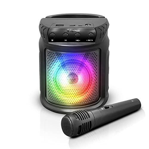 Top Tech Audio KL-6 Bluetooth Speaker | 4 Inch LED Rechargeable Wireless Portable Speaker Sound System with Microphone | Includes a Handle for Easy Transport | Black