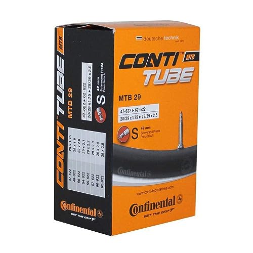 Continental 29' Bicycle Tube, 1.75'/2.5' 42mm Presta Valve, Black