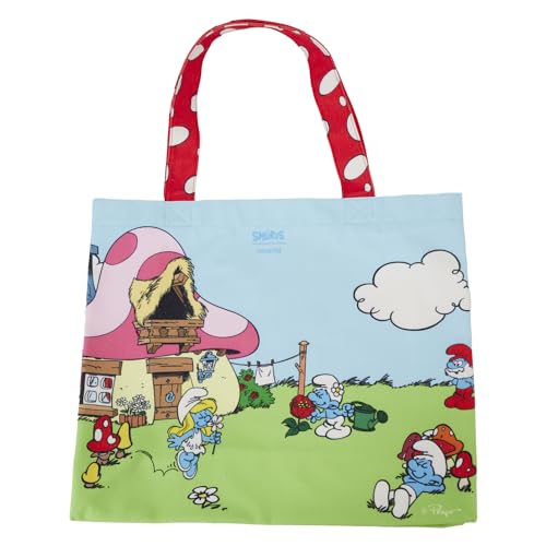 Loungefly The Smurfs Village Life Canvas Tote Bag
