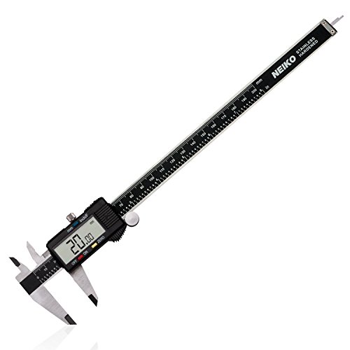 NEIKO 01408A 8” Electronic Digital Caliper Extra Large Display | 0-8 Inches | Inch/Fractions/Millimeter Conversion | Polished Stainless Steel
