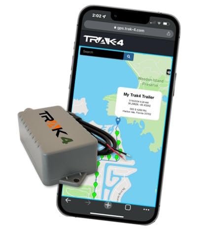 Trak-4 12v GPS Tracker with Wiring Harness for Tracking Equipment, Vehicles, and Assets. Subscription Required.