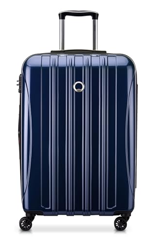 DELSEY Paris Helium Aero Hardside Expandable Luggage with Spinner Wheels, Blue Cobalt, Checked-Medium 25 Inch