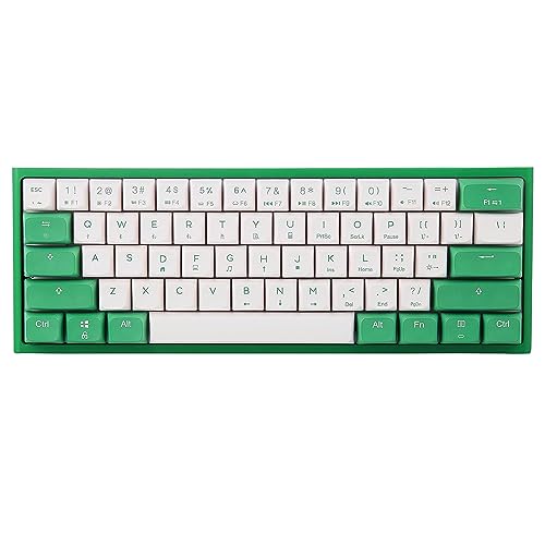 BOYI Wired 60% Mechanical Gaming Keyboard,61 Pro Mini RGB Tri-Mode PBT XDA Keycaps NKRO Programmable Wireless Keyboard for Gaming and Working(Forest Green Color,Gateron Red Switch)
