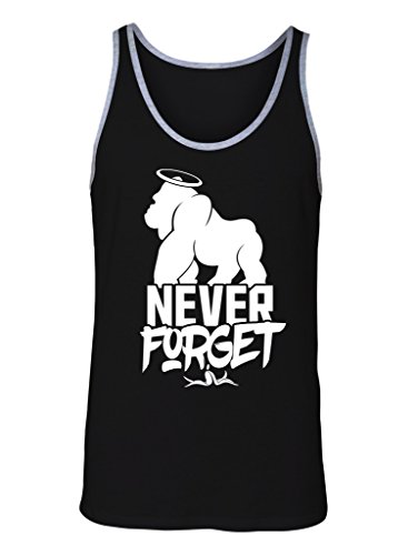 Manateez Men's Never Forget Harambe Tank Top Large Heather Gray/Black