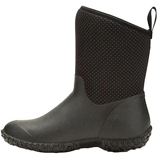 Muck Boot Women's Muckster II Mid Rain Boot, Black/Gray/roses print, 9 Regular US