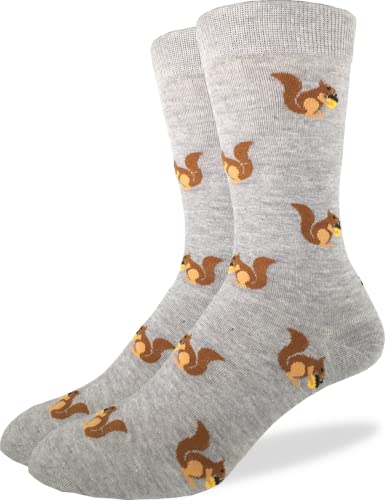 Good Luck Sock Men's Squirrels Crew Socks,Grey,Shoe: 7-12