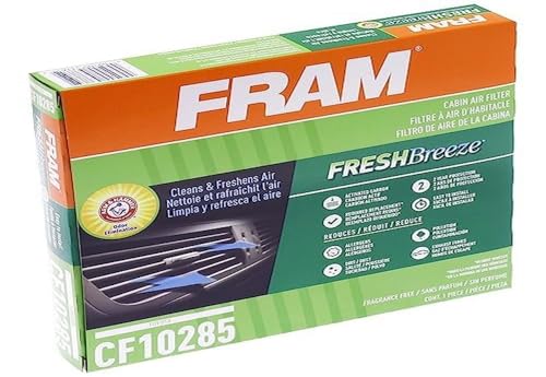 FRAM Fresh Breeze Cabin Air Filter Replacement for Car Passenger Compartment w/Arm and Hammer Baking Soda, Easy Install, CF10285 for Toyota Vehicles , white