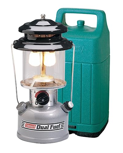 Coleman Premium Dual Fuel Lantern with Carry Case, Portable Lantern with Adjustable Brightness Includes Handle, Mantles, Filter Funnel, and Carry Case; Great for Camping, Power Outages, & Emergencies