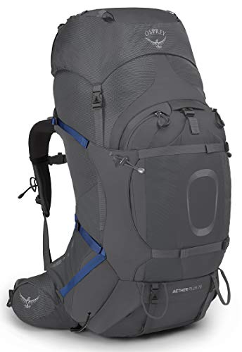 Osprey Aether Plus 70L Men's Backpacking Backpack, Eclipse Grey, Large/X-Large